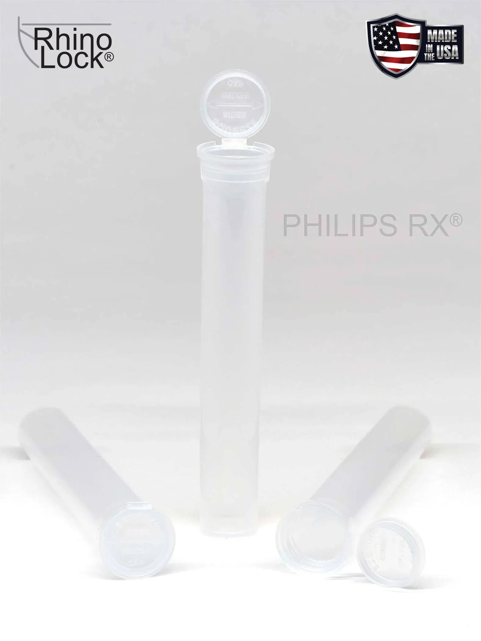 Philips RX 116mm Blunt Tube - Clear - CPSC Child Resistant - (500 Count)