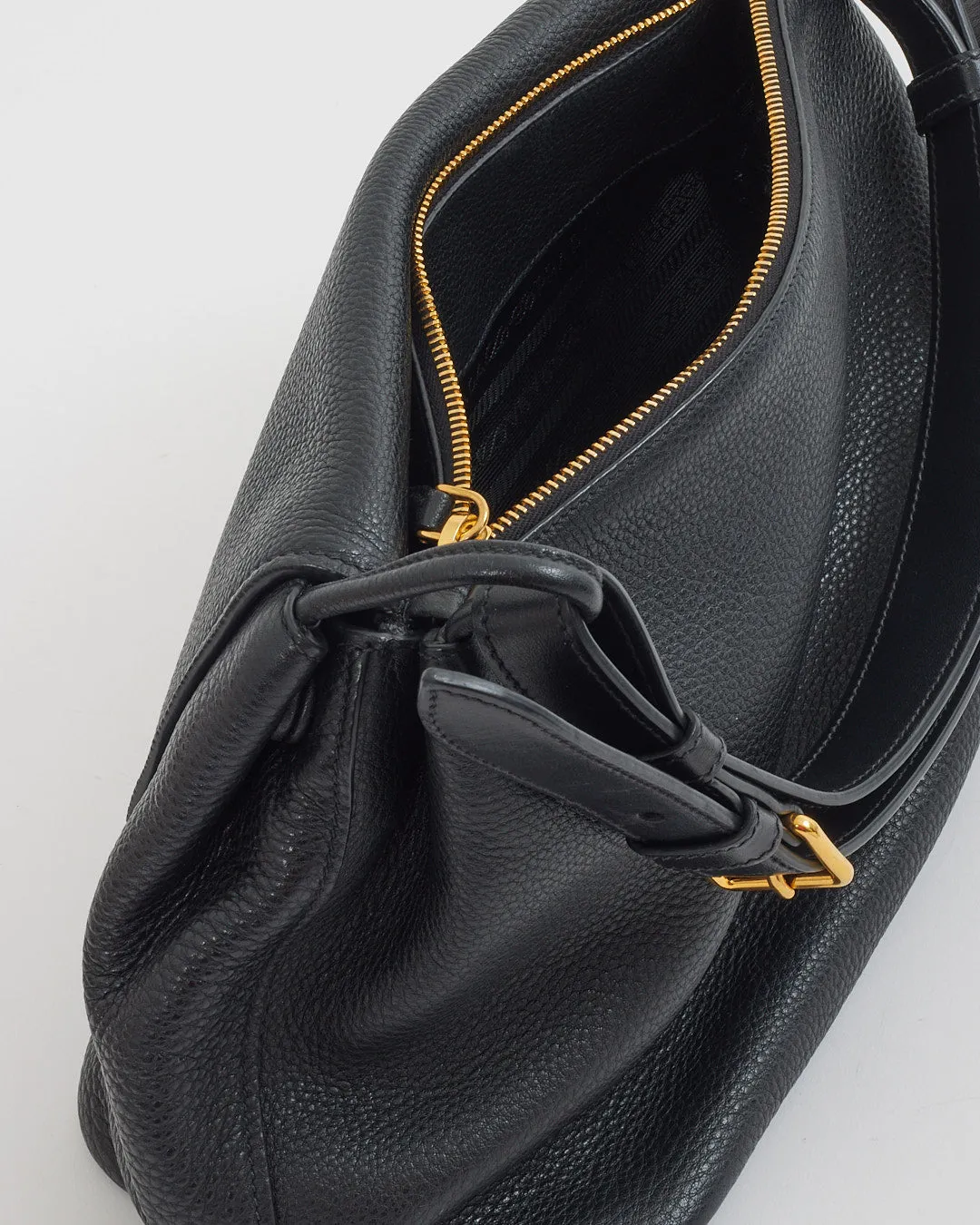 Prada Black Daino Leather Shoulder Bag