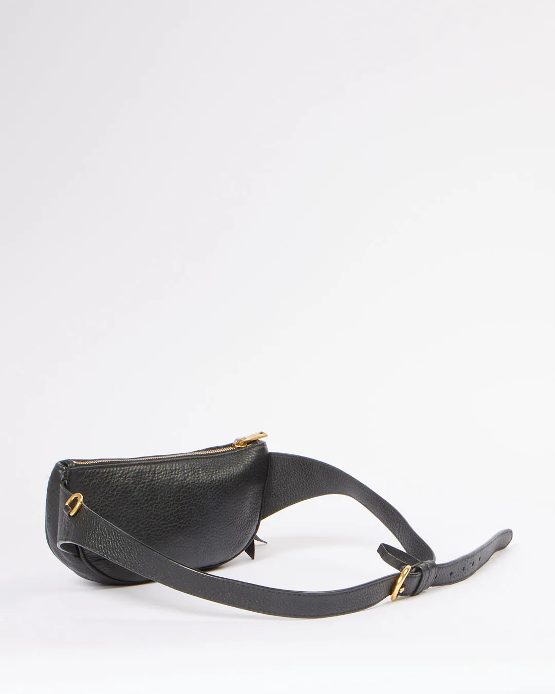Prada Black Daino Vitello Leather Belt Bag