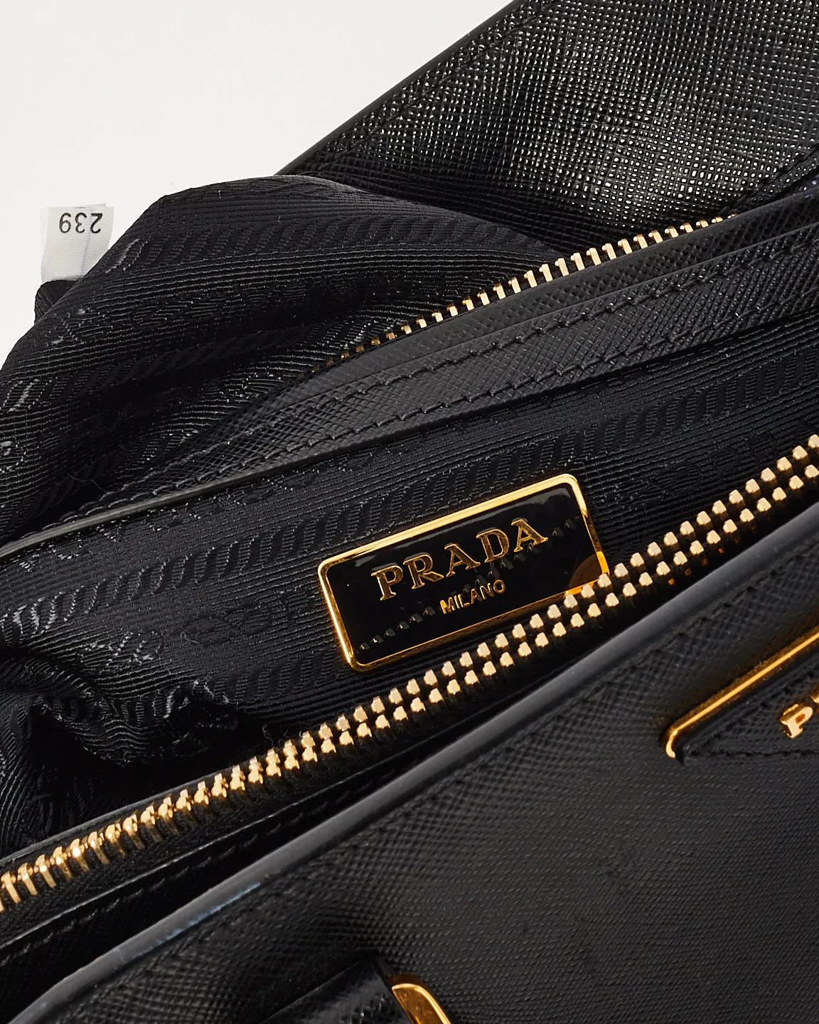 Prada Black Saffiano Leather Galleria Tote Bag