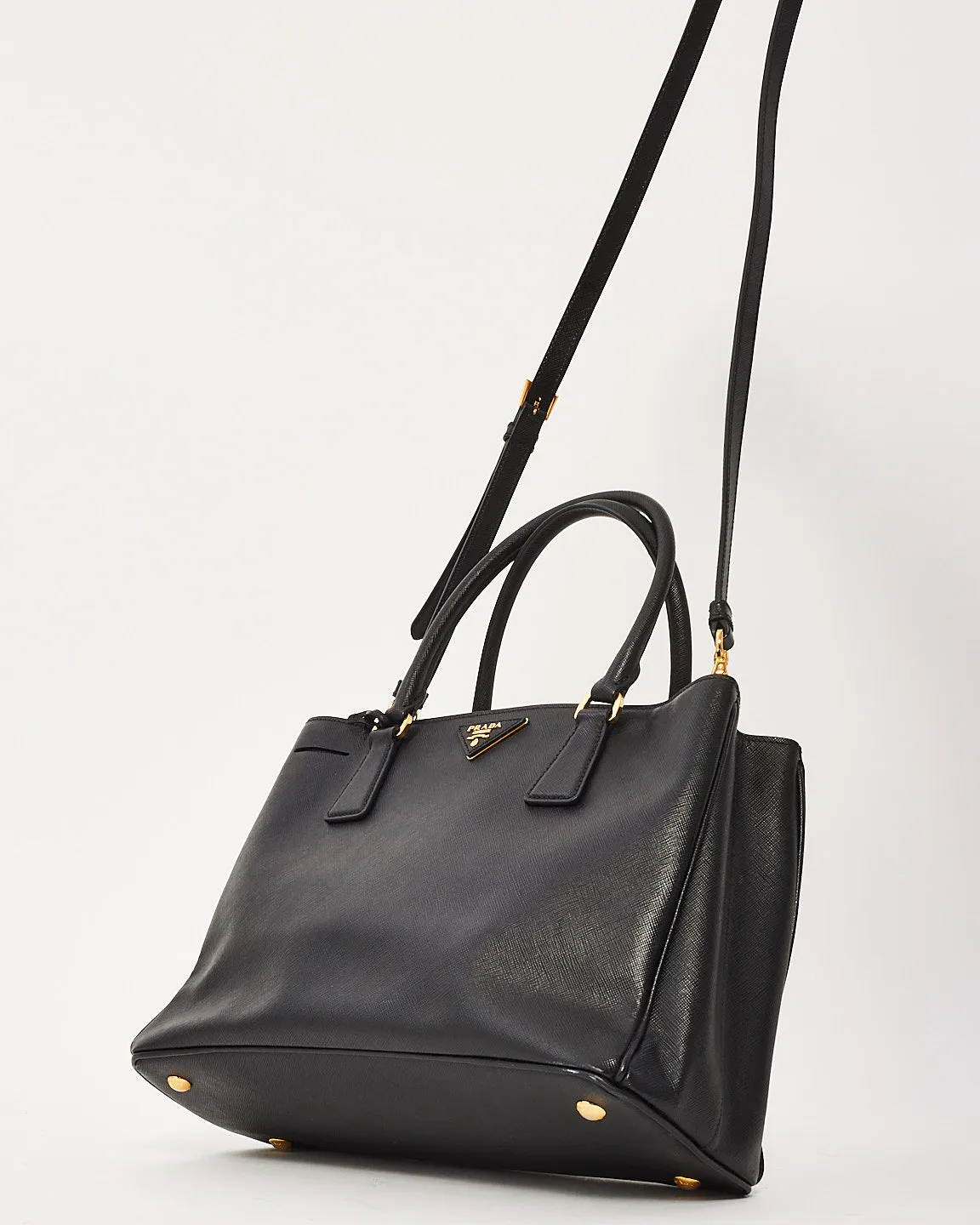 Prada Black Saffiano Leather Galleria Tote Bag