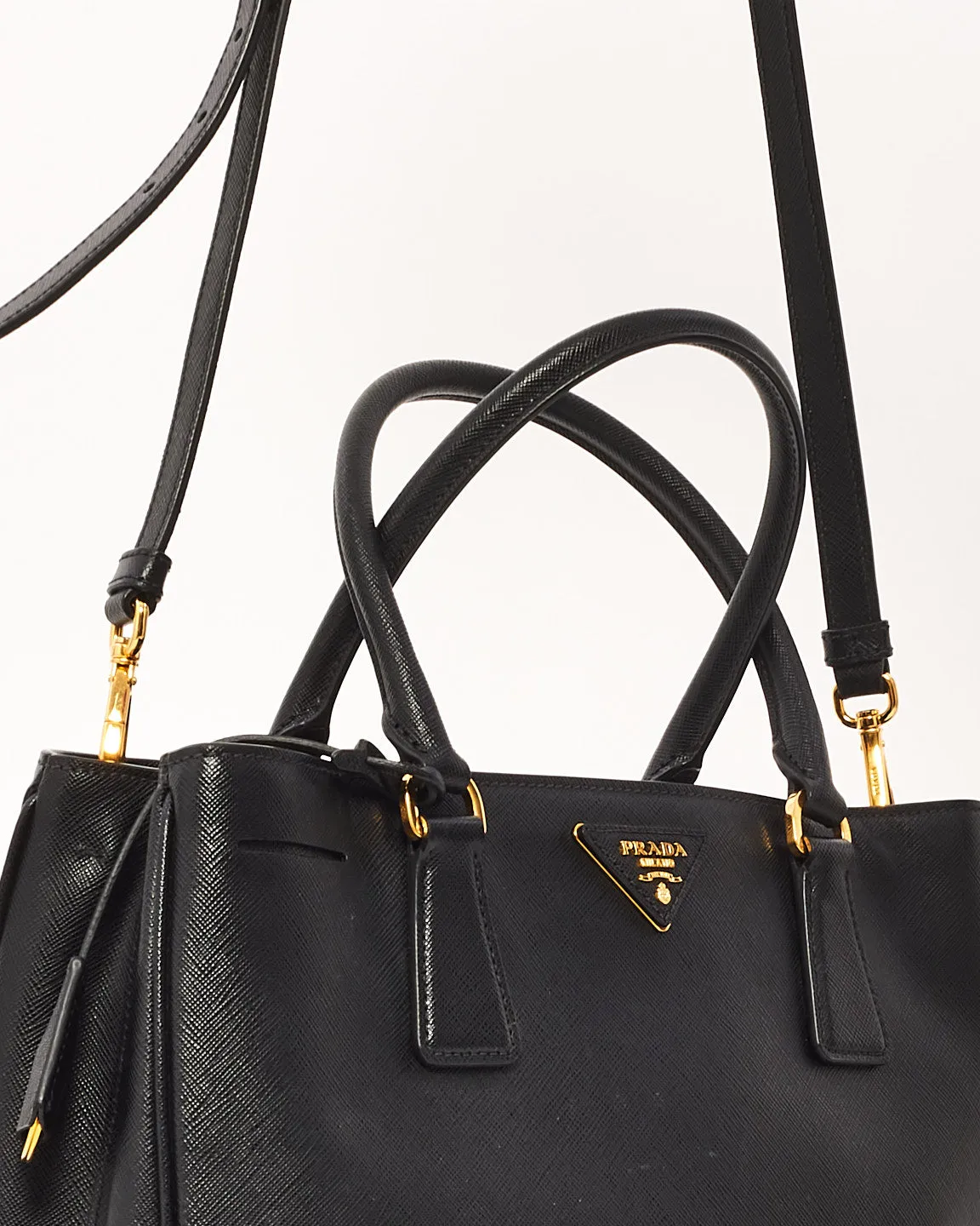 Prada Black Saffiano Leather Galleria Tote Bag