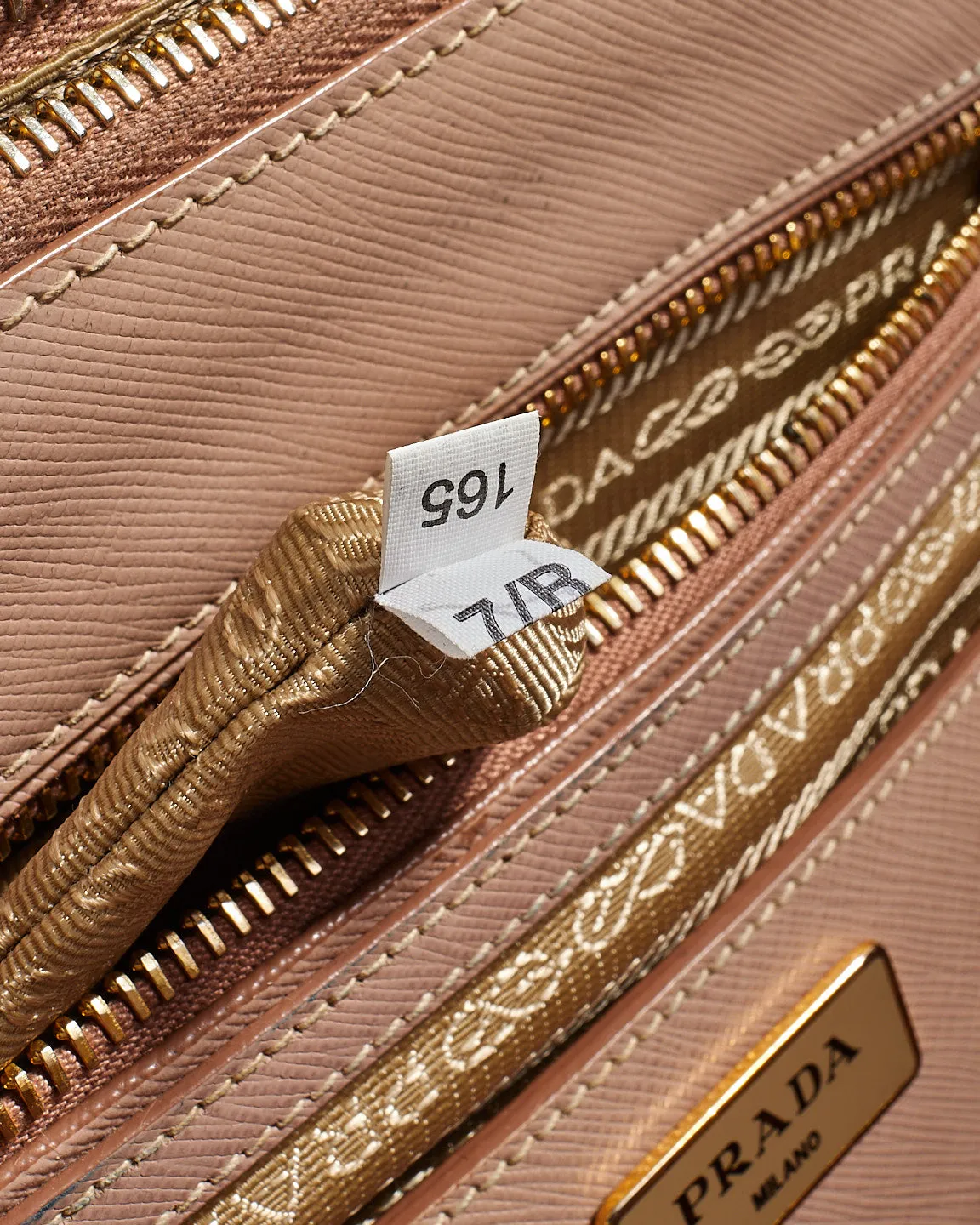 Prada Blush Saffiano Leather Large Galleria Double Zip Tote