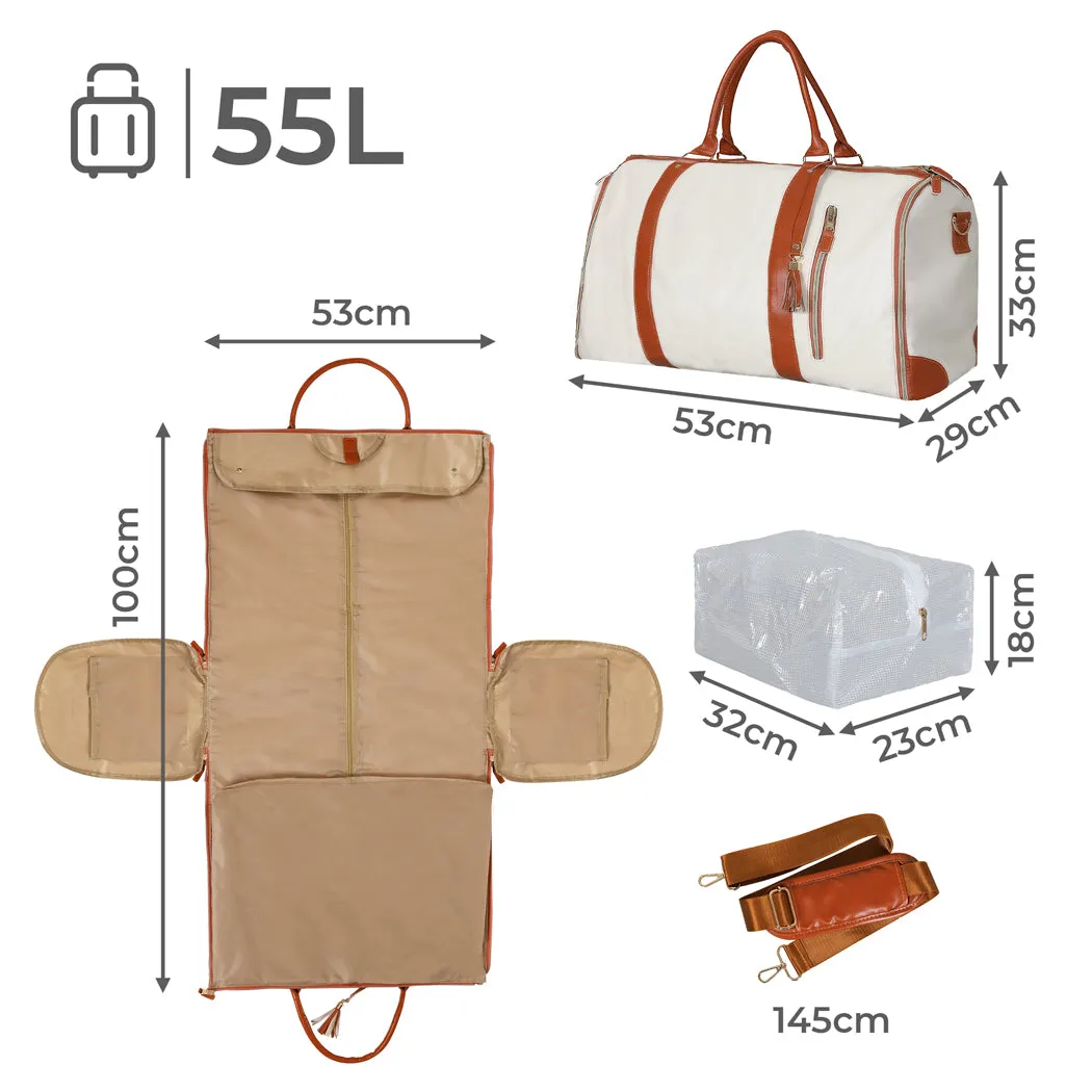 Slimbridge Garment Bags Hanging Suit Duffel Bag Beige