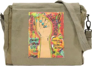 Survivor  Recycled Military Tent Crossbody Bag