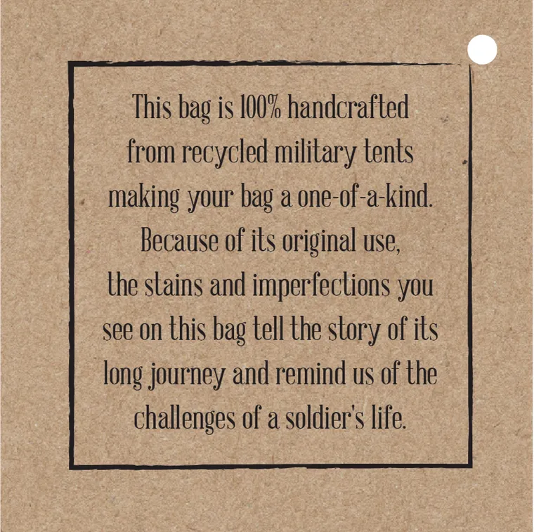 Survivor  Recycled Military Tent Crossbody Bag