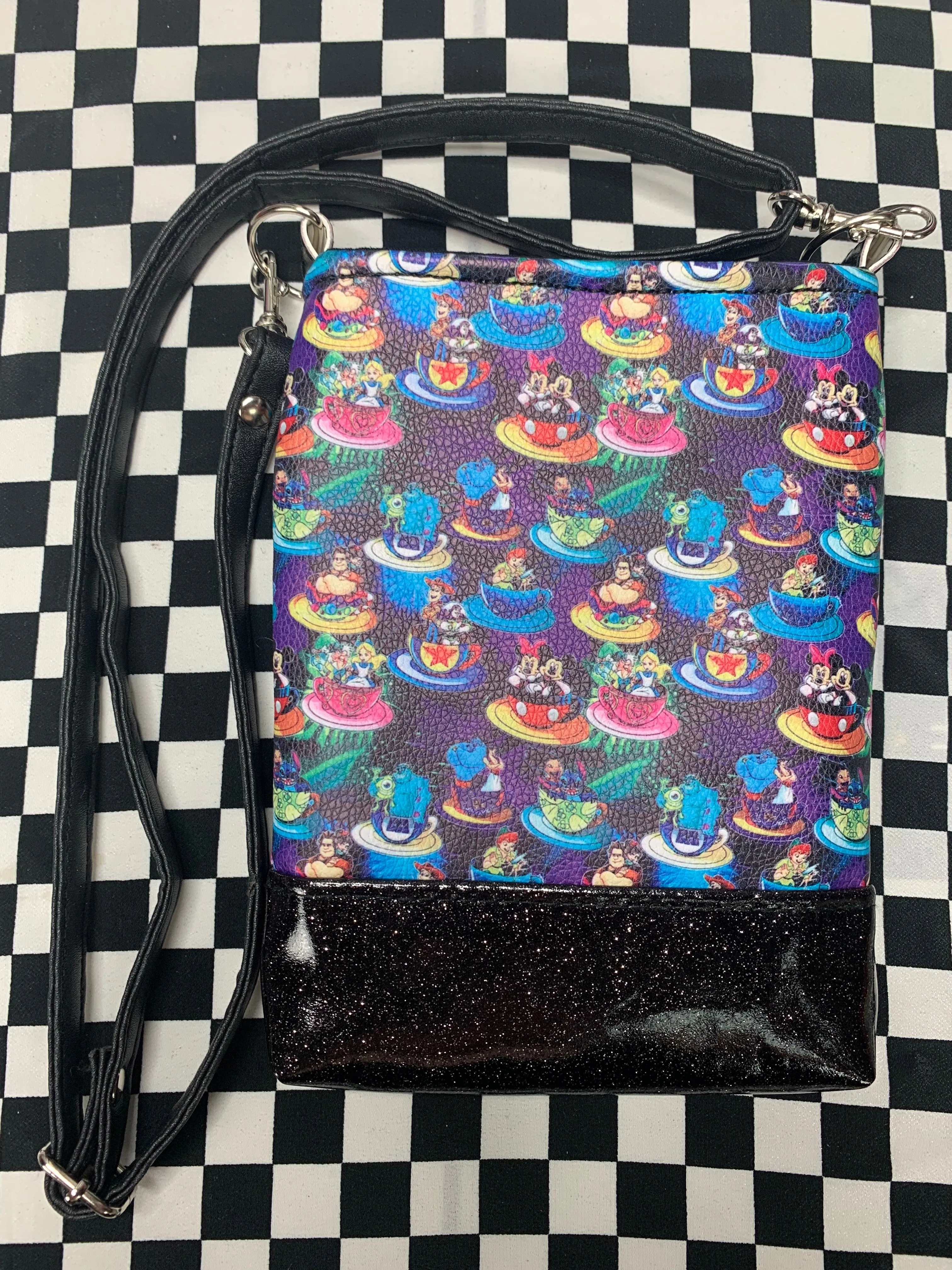Tea cup characters inspired fan art crossbody bag