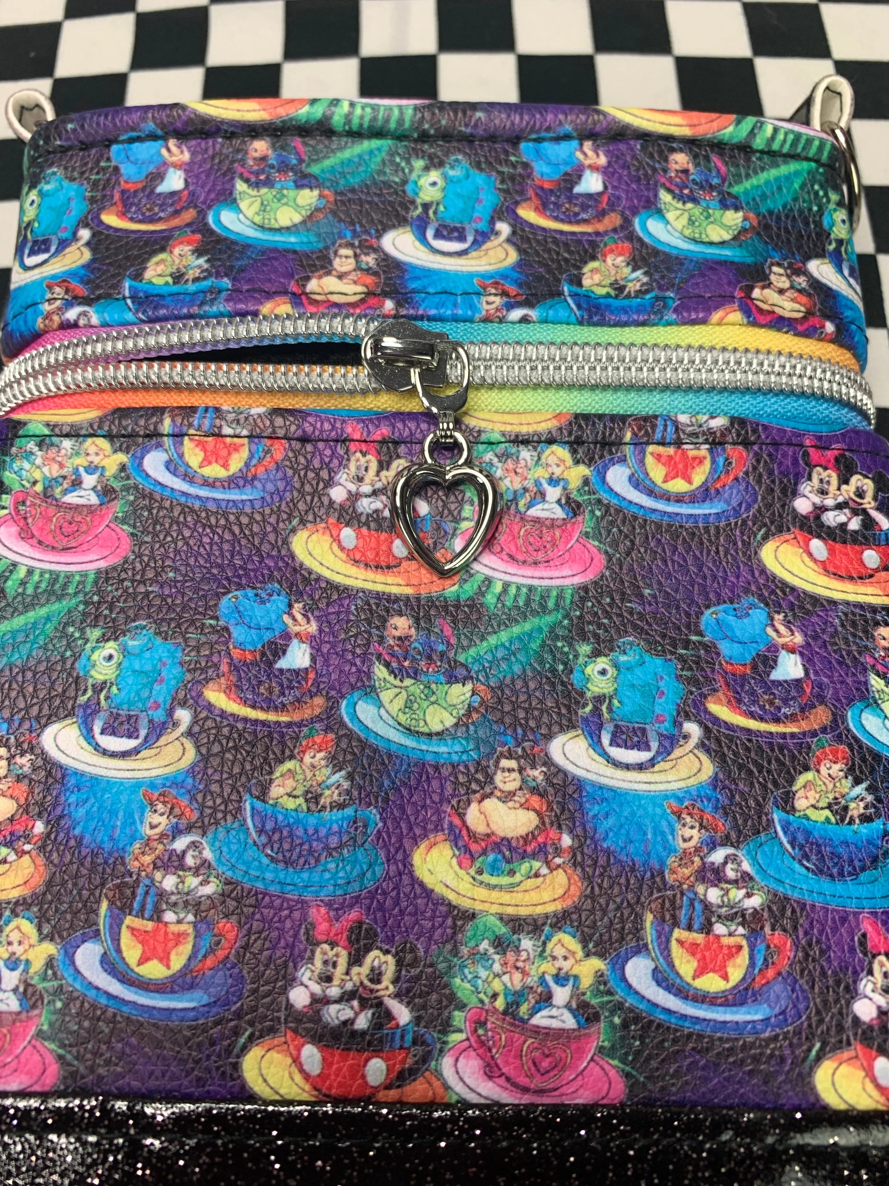 Tea cup characters inspired fan art crossbody bag