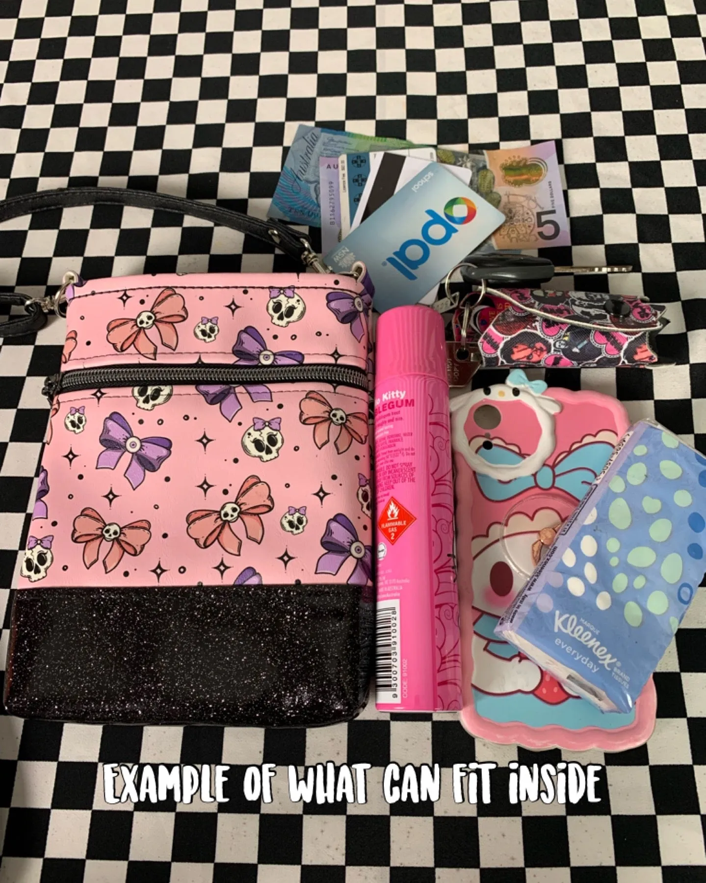 Tea cup characters inspired fan art crossbody bag