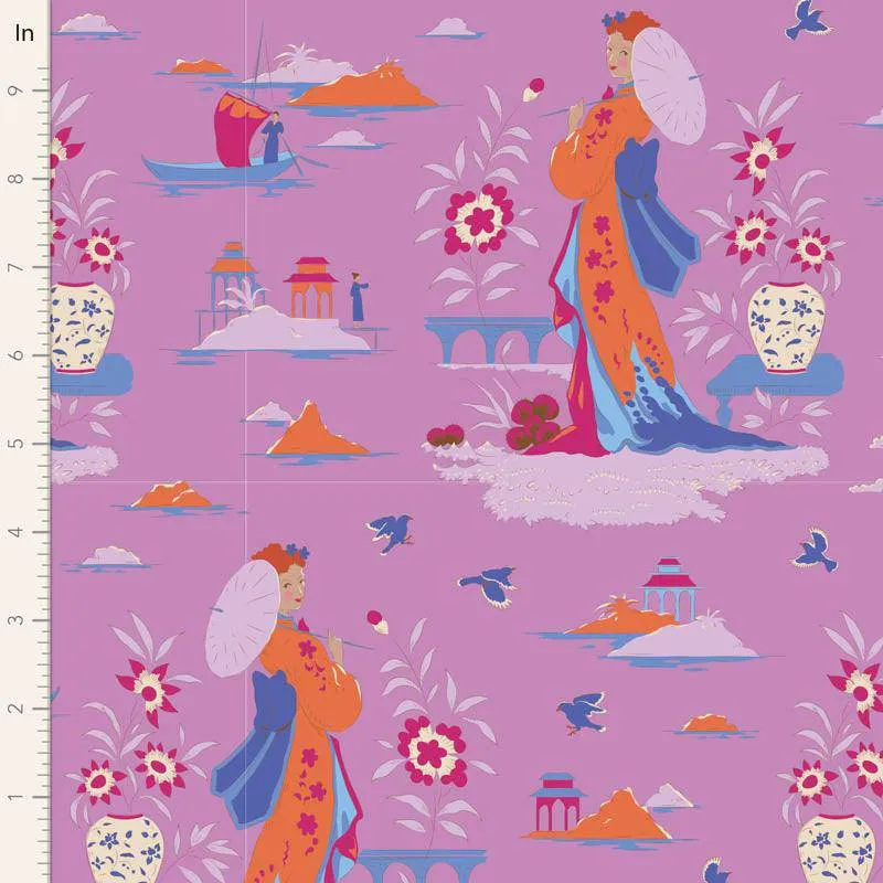 Tilda Bloomsville Fabric | Fat Quarter Pack | Tomato / Plum (5)