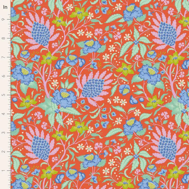 Tilda Bloomsville Fabric | Fat Quarter Pack | Tomato / Plum (5)