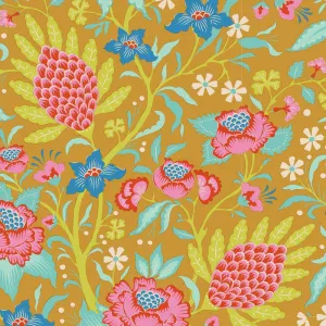 Tilda Bloomsville Fabric | Flowertangle | Mustard