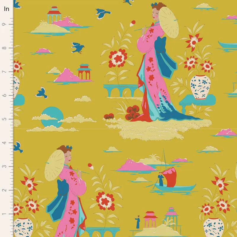 Tilda Bloomsville Fabric | Garden Vista | Light Corn