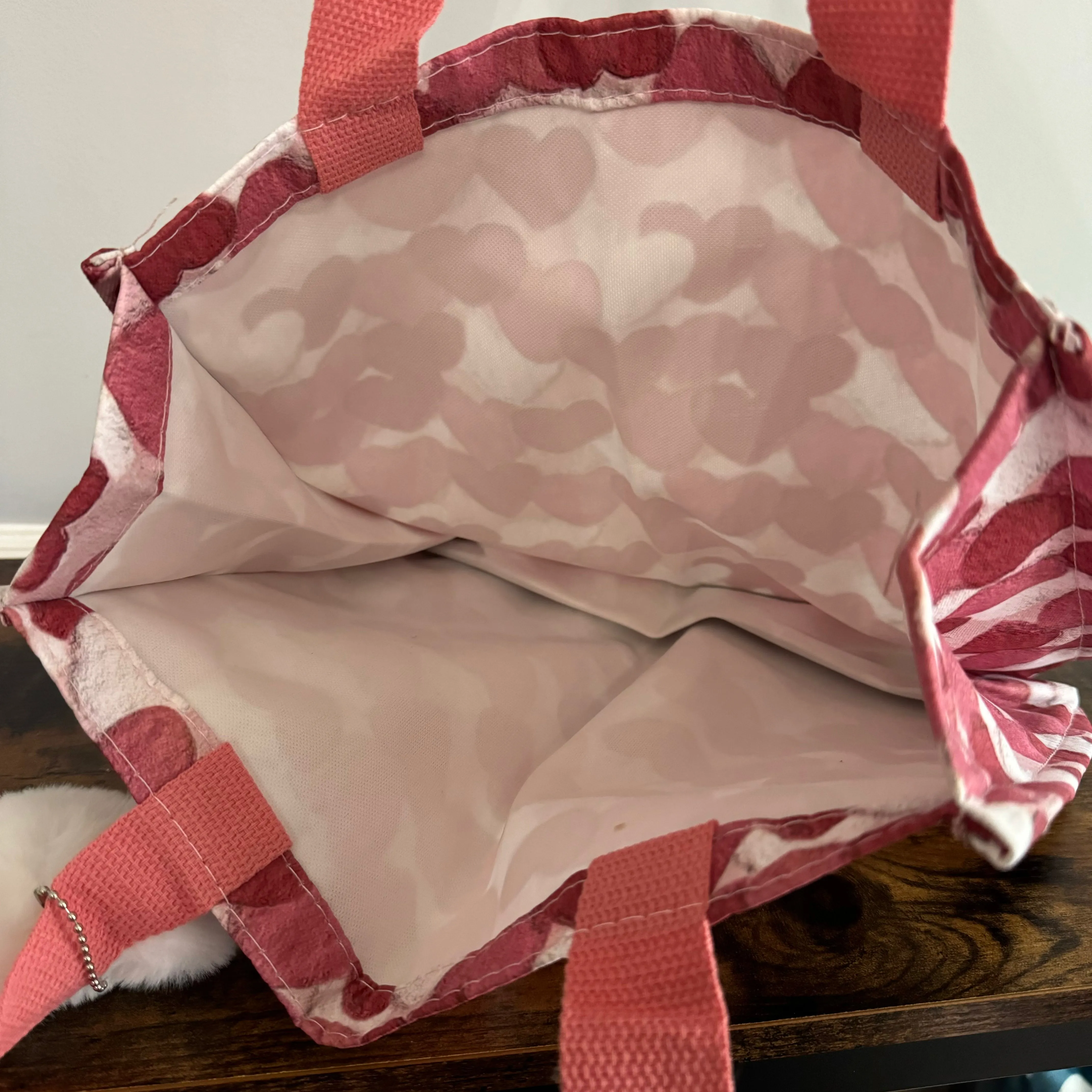 Tote Bag - Heart Brown   Tan