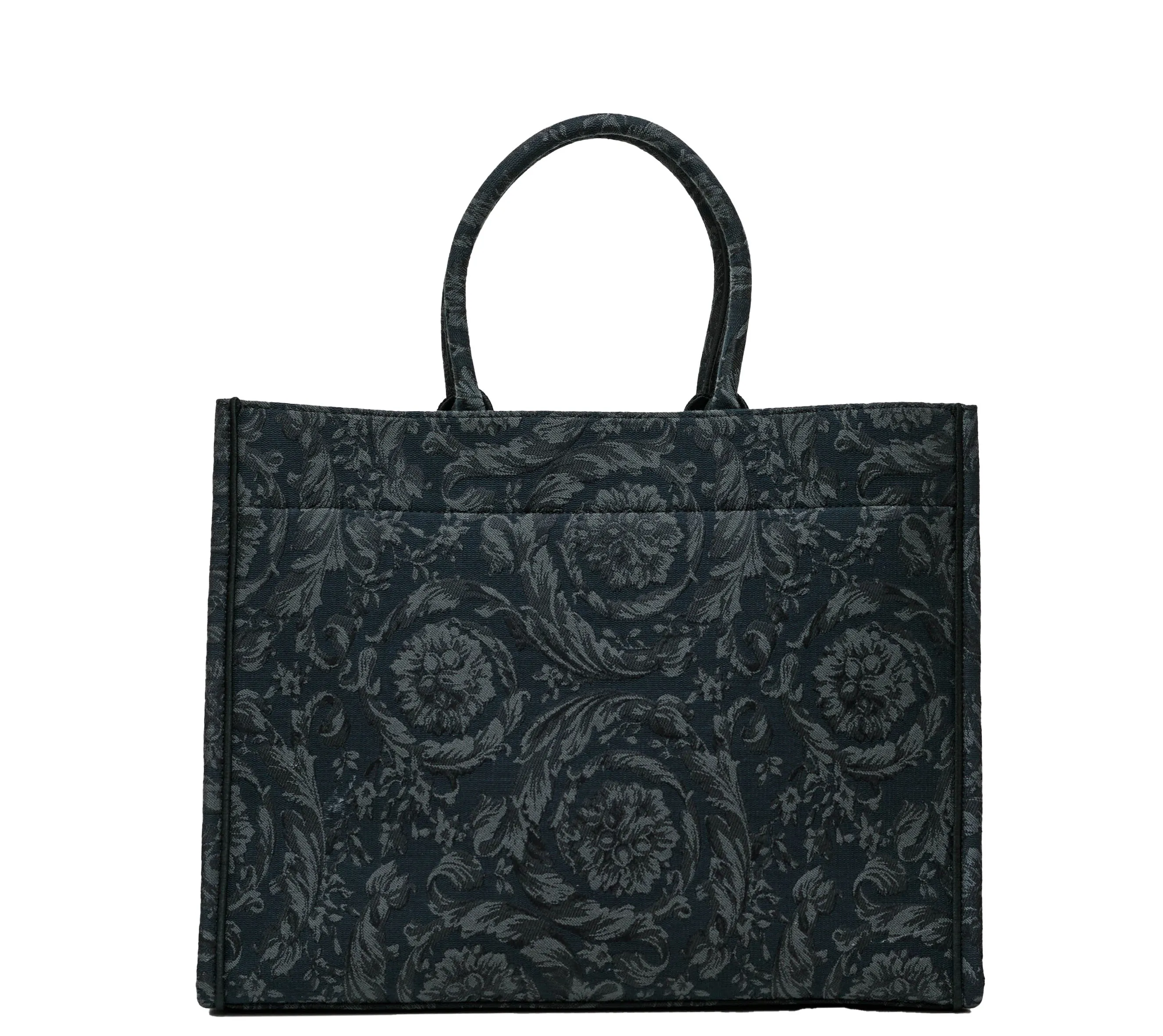 Versace Black & Gold Extra Large Embroidery Jacquard Barocco Tote Bag 1013152 30% OFF