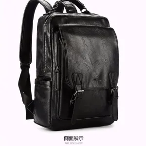 Vintage Laptop Leather Backpacks for School Bags Men Travel Leisure Backpacks Casual Bag Schoolbags