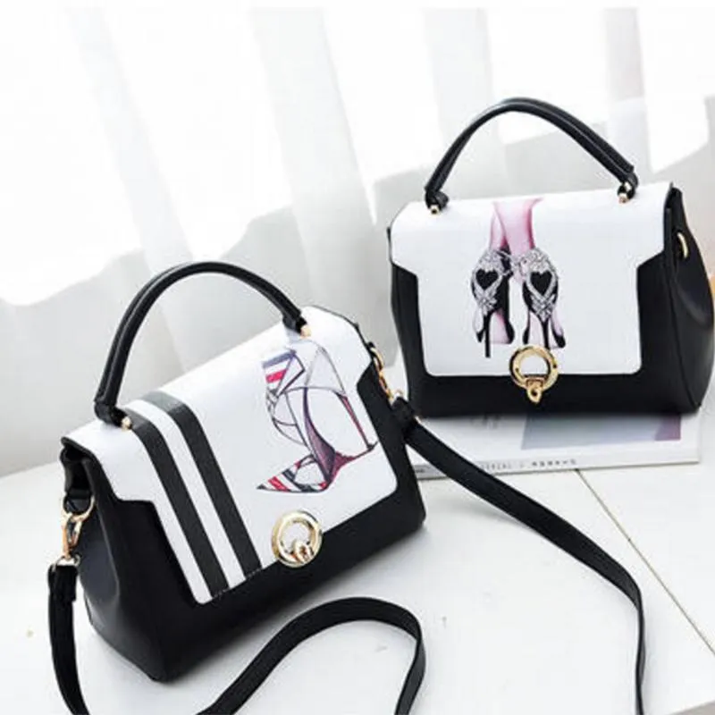 Wild Crossbody Bag Women White Genuine Leather Waterproof Zip Buckle High Heels Tote Shoulder Bags