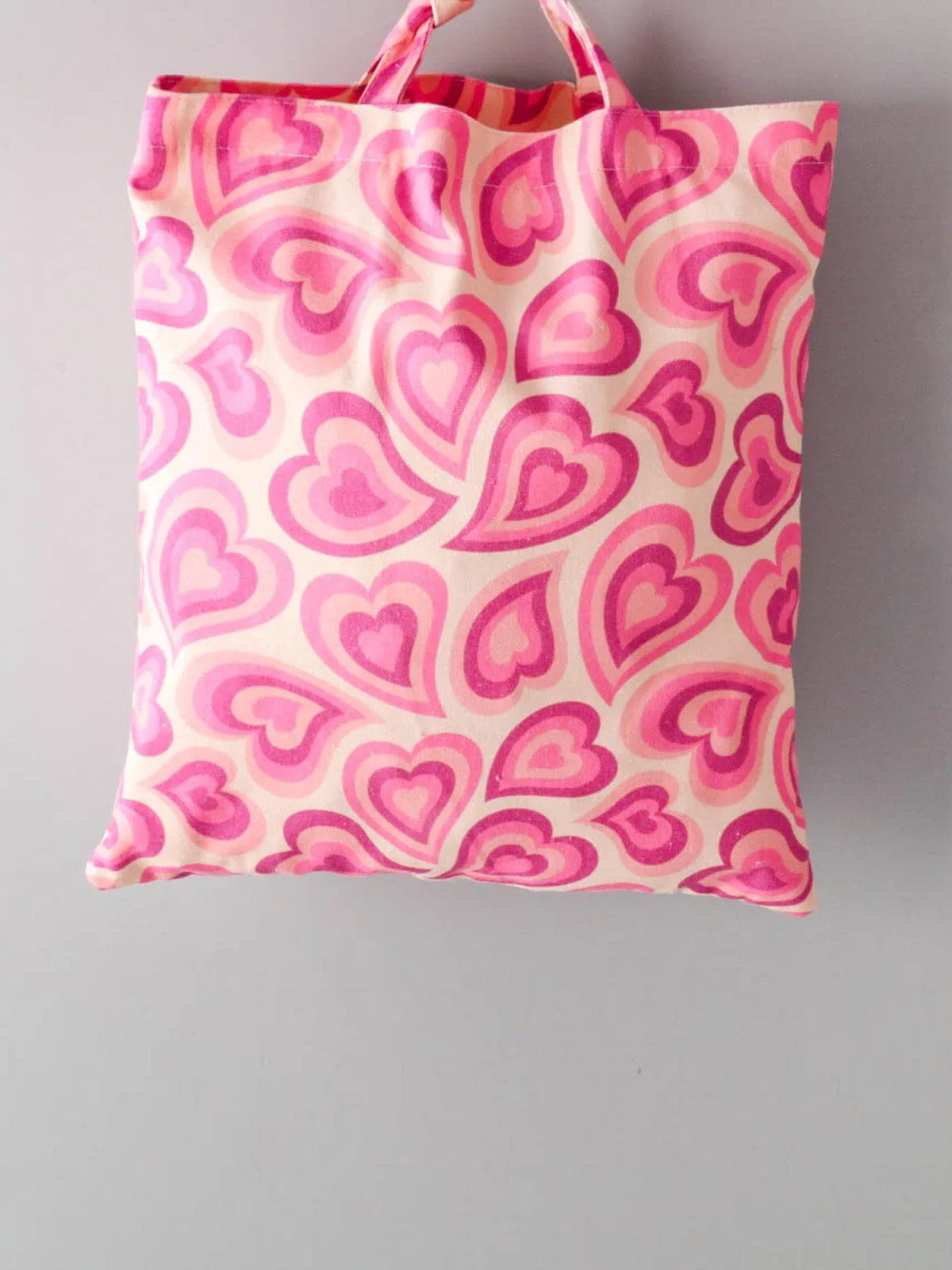 WOMEN'S HEARTS PRINT MULTI PURPOSE TOTE BAG