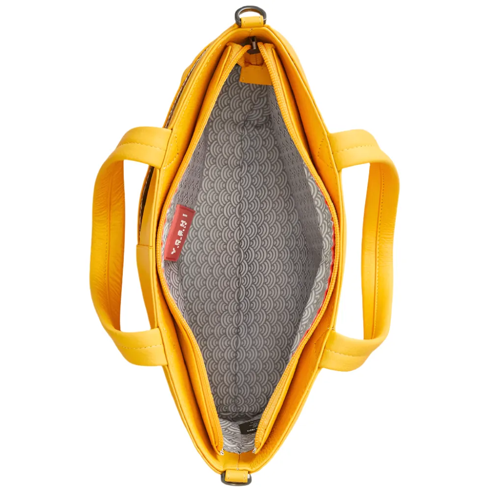 Yoshi Highland Cow Yellow Leather Grab Bag