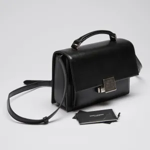YSL Black Leather Bellechasse Top Handle Bag