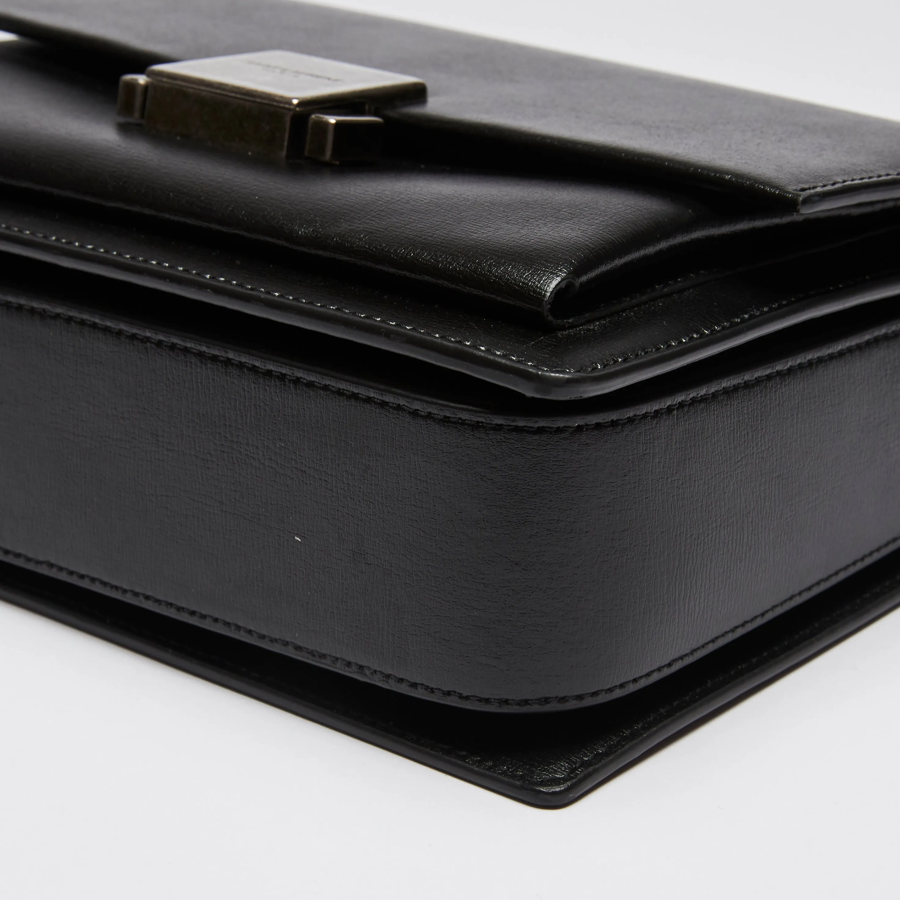 YSL Black Leather Bellechasse Top Handle Bag