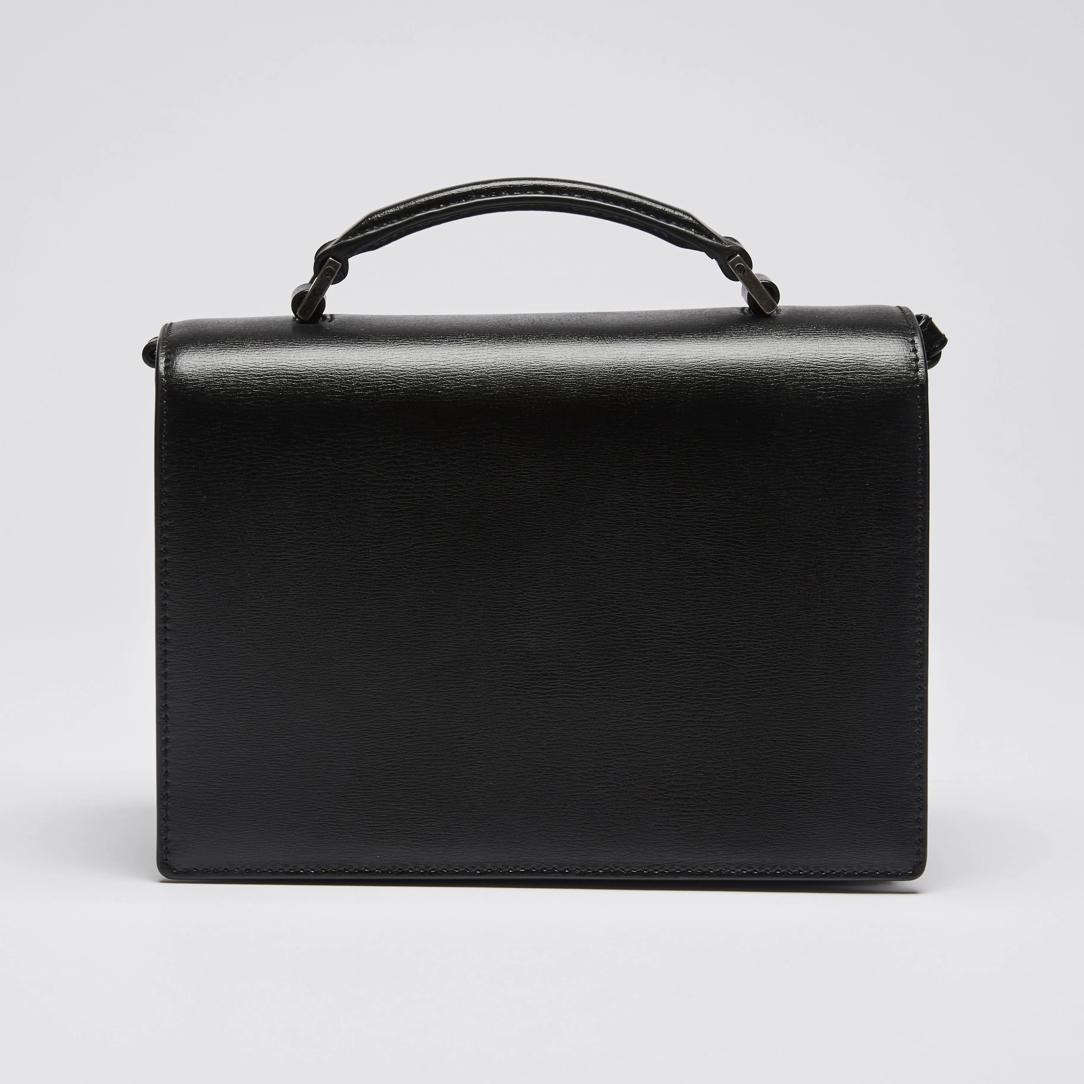 YSL Black Leather Bellechasse Top Handle Bag