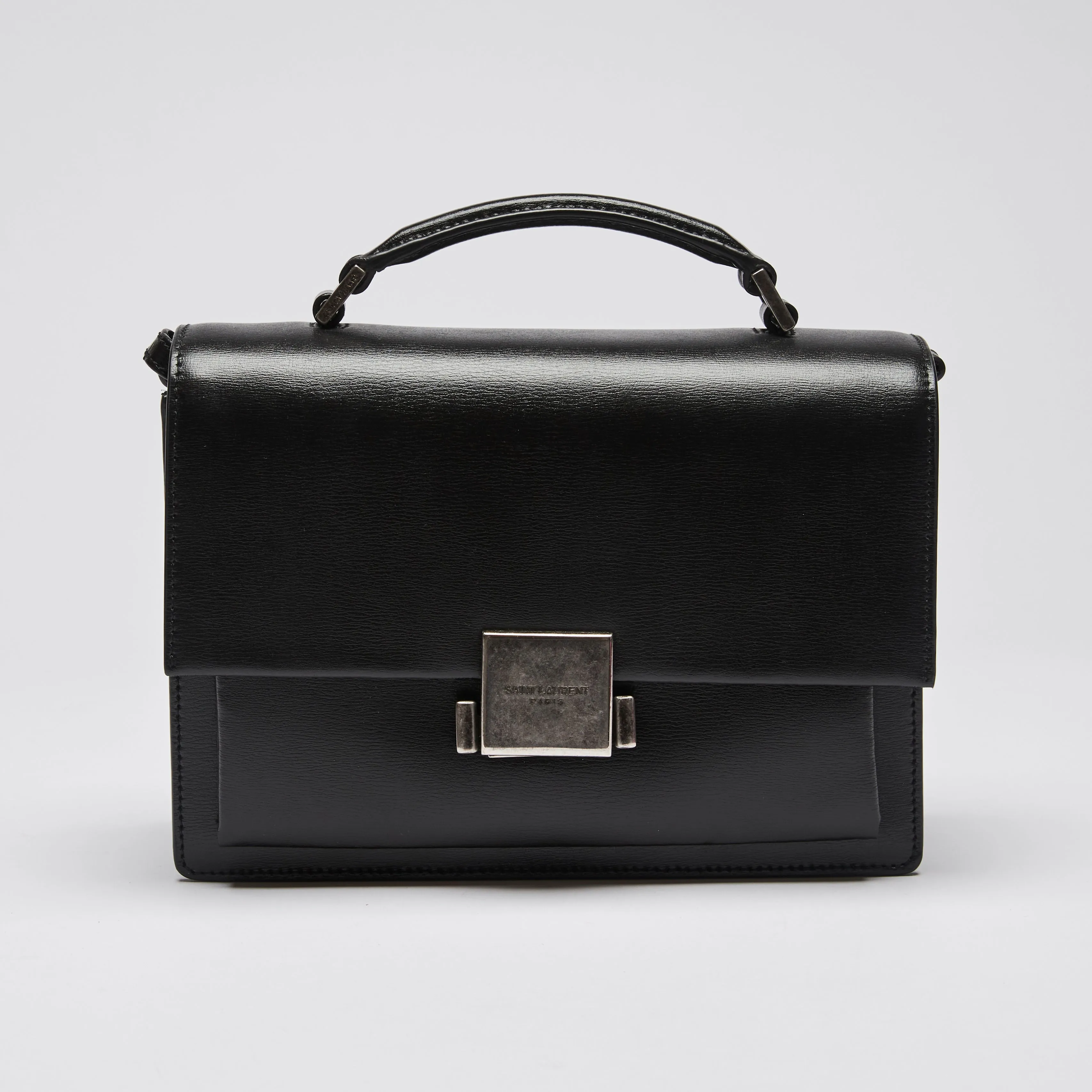 YSL Black Leather Bellechasse Top Handle Bag